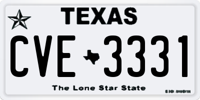 TX license plate CVE3331