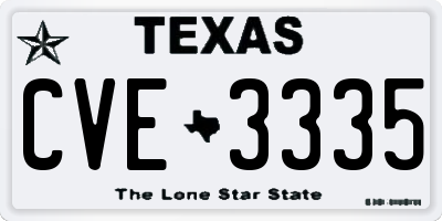 TX license plate CVE3335