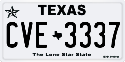 TX license plate CVE3337