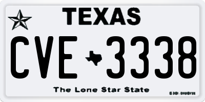 TX license plate CVE3338
