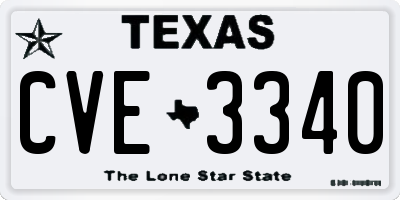 TX license plate CVE3340