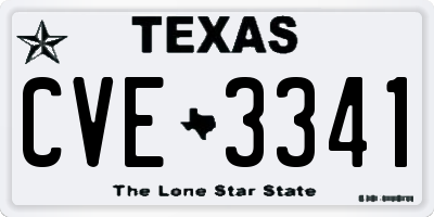 TX license plate CVE3341