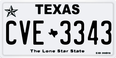 TX license plate CVE3343