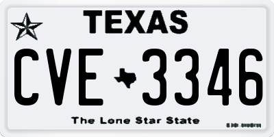 TX license plate CVE3346