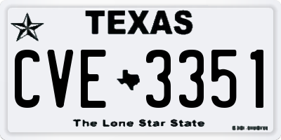 TX license plate CVE3351