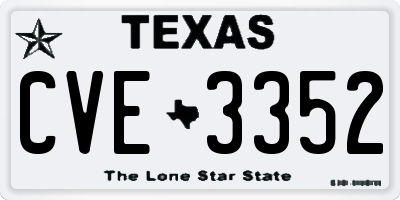 TX license plate CVE3352
