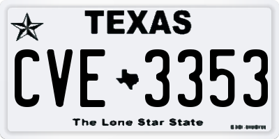 TX license plate CVE3353