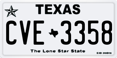 TX license plate CVE3358