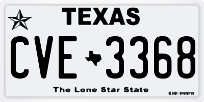 TX license plate CVE3368