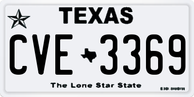 TX license plate CVE3369