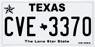 TX license plate CVE3370