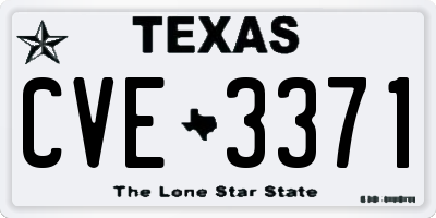 TX license plate CVE3371