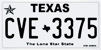 TX license plate CVE3375