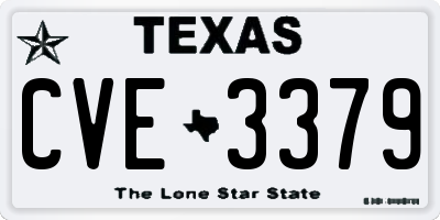 TX license plate CVE3379