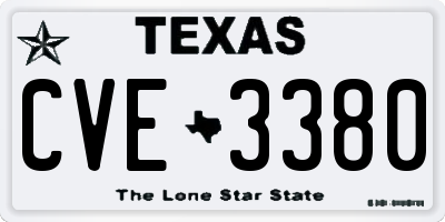 TX license plate CVE3380