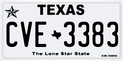 TX license plate CVE3383