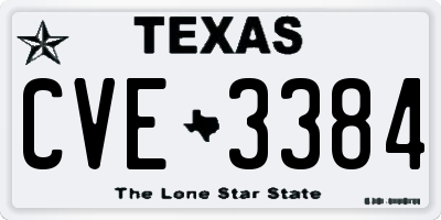 TX license plate CVE3384