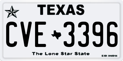 TX license plate CVE3396