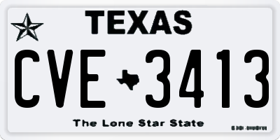 TX license plate CVE3413
