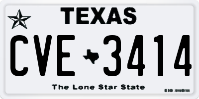 TX license plate CVE3414