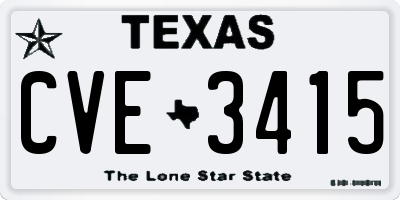 TX license plate CVE3415