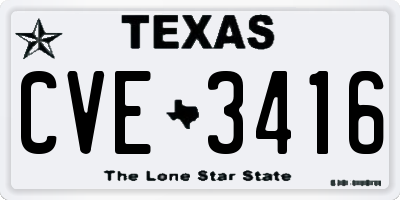 TX license plate CVE3416