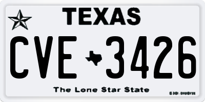 TX license plate CVE3426