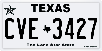 TX license plate CVE3427