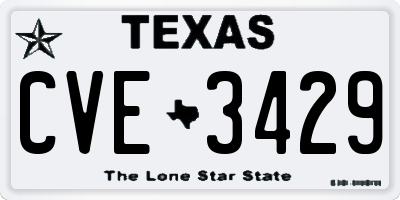 TX license plate CVE3429