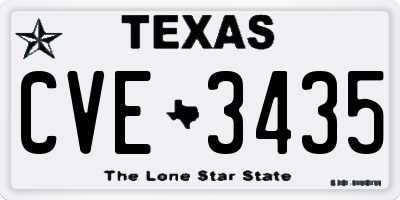 TX license plate CVE3435