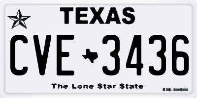 TX license plate CVE3436