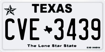TX license plate CVE3439
