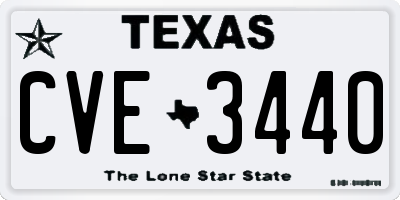 TX license plate CVE3440
