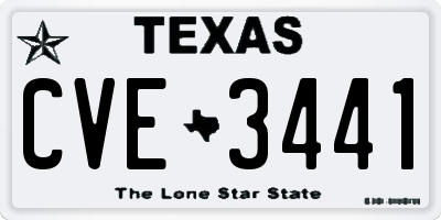 TX license plate CVE3441