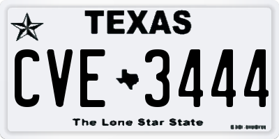 TX license plate CVE3444