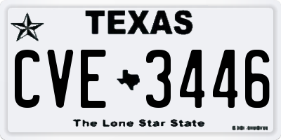 TX license plate CVE3446