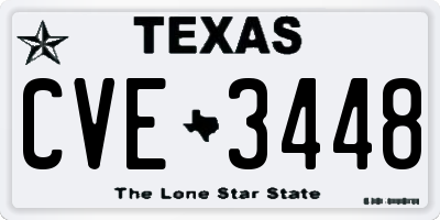 TX license plate CVE3448