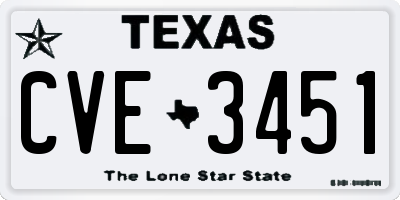 TX license plate CVE3451