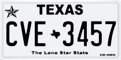 TX license plate CVE3457