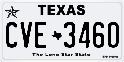 TX license plate CVE3460