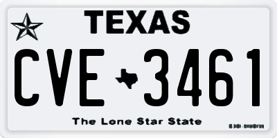TX license plate CVE3461