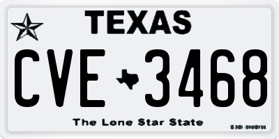 TX license plate CVE3468