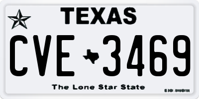 TX license plate CVE3469