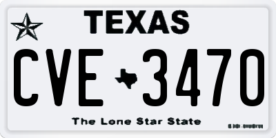 TX license plate CVE3470