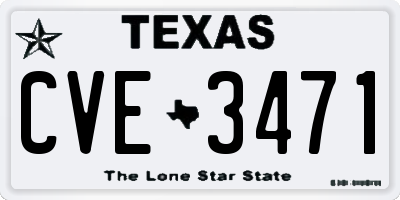 TX license plate CVE3471