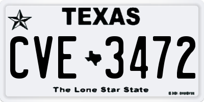 TX license plate CVE3472