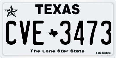 TX license plate CVE3473