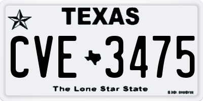 TX license plate CVE3475