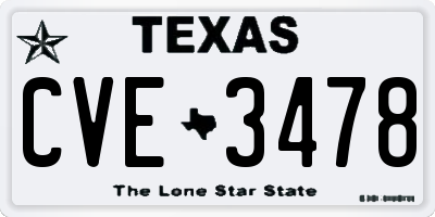 TX license plate CVE3478