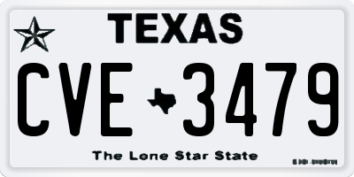 TX license plate CVE3479